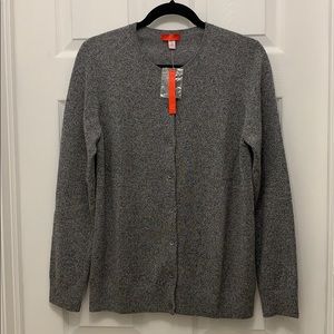 Grey Cashmere Button Front Sweater